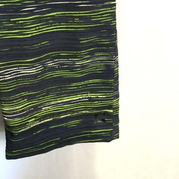Tony Hawk Hybrid Boys Bermuda Shorts Sz 8 Striped Gray and Lime Green Quick Dry - Picture 3 of 7